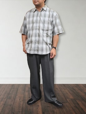 「GU」｜肉厚メンズさん（メンズ・177cm・40代）の秋コーディネート