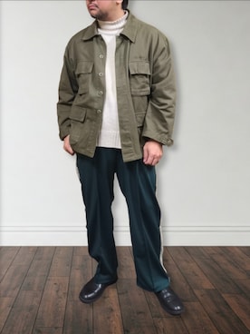 「MoonStar（ムーンスター）のアイテム」を使った、肉厚メンズさん（メンズ・177cm）の春コーディネート