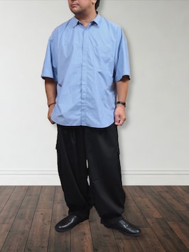 「アイテム（トップス）」を使った、肉厚メンズさん（メンズ・177cm・40代）の夏コーディネート