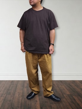 「アイテム（パンツ）」を使った、肉厚メンズさん（メンズ・177cm・40代）の秋コーディネート