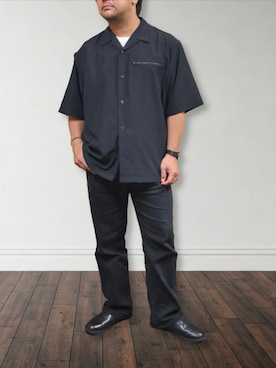 「アイテム（トップス）」を使った、肉厚メンズさん（メンズ・177cm・40代）の夏コーディネート