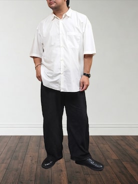 「デブでもオシャレ」｜肉厚メンズさん（メンズ・177cm）の夏コーディネート