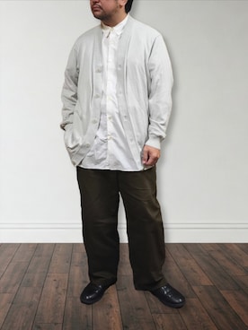 「UNIQLO U」｜「アイテム（スニーカー）」を使った、肉厚メンズさん（メンズ・177cm）の冬コーディネート