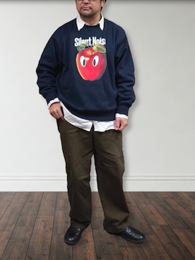 「MoonStar（ムーンスター）のアイテム」を使った、肉厚メンズさん（メンズ・177cm）の冬コーディネート