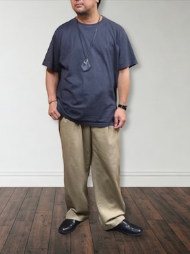「デブでもオシャレ」｜肉厚メンズさん（メンズ・177cm）の夏コーディネート