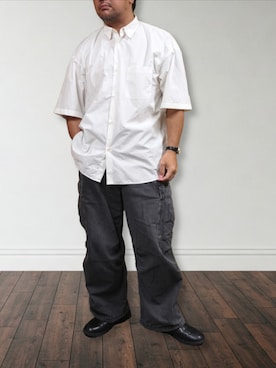 「カーゴパンツ」｜肉厚メンズさん（メンズ・177cm・40代）の秋コーディネート