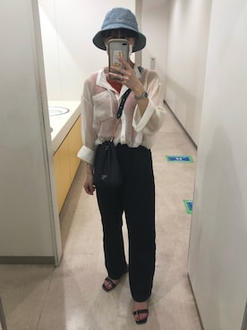 「アイテム（ハット）」を使った、sさん（レディース・158cm）の夏コーディネート
