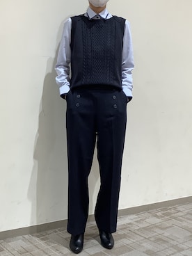 「アイテム（ビジネスシャツ）」を使った、BRICK HOUSE by Tokyo Shirts くずはモール店さん（レディース・161cm）の冬コーディネート