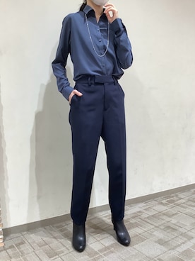 「アイテム（ビジネスシャツ）」を使った、BRICK HOUSE by Tokyo Shirts くずはモール店さん（レディース・161cm）の秋コーディネート