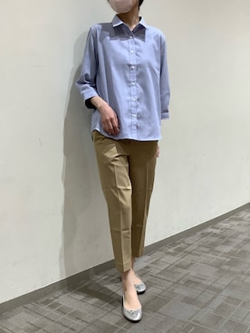 「TOKYO SHIRTS（トウキョウシャツ）のアイテム（シャツ/ブラウス）」を使った、BRICK HOUSE by Tokyo Shirts くずはモール店さん（レディース・161cm）の春コーディネート
