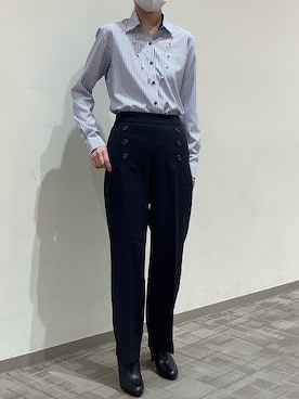 「アイテム（ビジネスシャツ）」を使った、BRICK HOUSE by Tokyo Shirts くずはモール店さん（レディース・161cm）の冬コーディネート