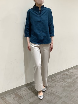 「TOKYO SHIRTS（トウキョウシャツ）のアイテム（シャツ/ブラウス）」を使った、BRICK HOUSE by Tokyo Shirts くずはモール店さん（レディース・161cm）の春コーディネート