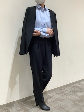 「アイテム（ビジネスシャツ）」を使った、BRICK HOUSE by Tokyo Shirts くずはモール店さん（レディース・161cm）の冬コーディネート