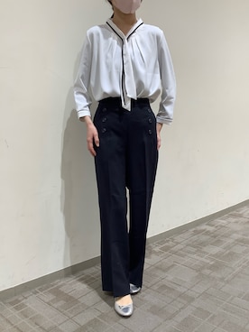 「TOKYO SHIRTS（トウキョウシャツ）のアイテム（シャツ/ブラウス）」を使った、BRICK HOUSE by Tokyo Shirts くずはモール店さん（レディース・161cm）の春コーディネート