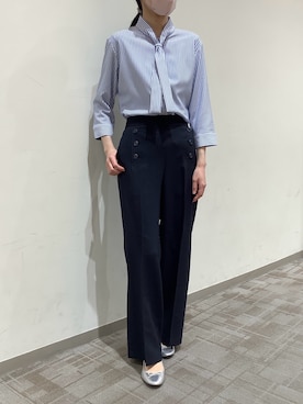 「TOKYO SHIRTS（トウキョウシャツ）のアイテム（シャツ/ブラウス）」を使った、BRICK HOUSE by Tokyo Shirts くずはモール店さん（レディース・161cm）の春コーディネート