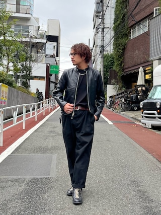 ショット　シングル　ライダースジャケット　星条旗　ゴートレザー　ブラック　M相当 Schott LEATHER SERIES｜Schott（ショット）