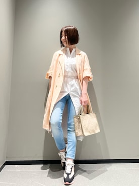 「ARMANI EXCHANGE（アルマーニエクスチェンジ）のアイテム（シャツワンピース）」を使った、Manapiさん（レディース・151cm）の春コーディネート