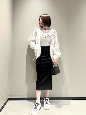 「ほめられ本命コーデ」｜「アイテム（ナイロンジャケット）」を使った、Manapiさん（レディース・151cm）の冬コーディネート