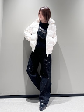 「ARMANI EXCHANGE（アルマーニエクスチェンジ）のアイテム（ダウンジャケット/コート）」を使った、Manapiさん（レディース・151cm）の秋コーディネート