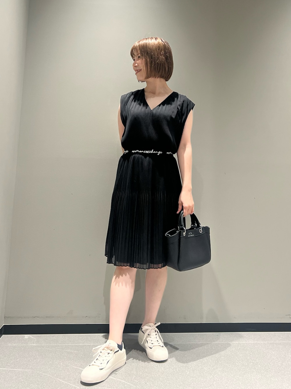 アルマーニ AIX ARMANI EXCHANGE プリーツワンピース ARMANI EXCHANGE（アルマーニエクスチェンジ）の「【A|X
