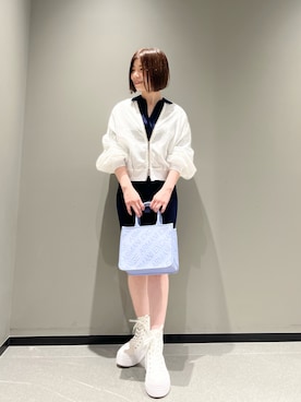 「いまどきジャケット写真」｜「アイテム（ハンドバッグ）」を使った、Manapiさん（レディース・151cm）の春コーディネート
