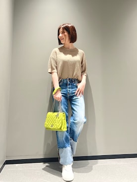 「armaniexchange」｜「アイテム（キャミソール）」を使った、Manapiさん（レディース・151cm）の春コーディネート