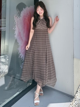「MERCURYDUO（マーキュリーデュオ）のアイテム」を使った、仲田桃子さん（レディース・165cm）の夏コーディネート