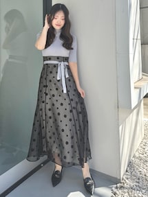 MARY QUANTコラボ】デイジーフロッキープリントドッキングニット