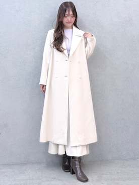 「ロングコートコーデ」｜仲田桃子さん（レディース・165cm）の秋コーディネート