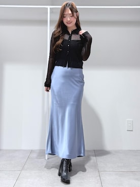「秋」｜「アイテム（ブーツ）」を使った、仲田桃子さん（レディース・165cm）の秋コーディネート