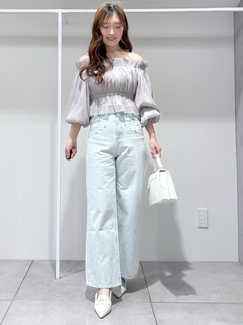 2WAYオフショルシャーリングブラウス