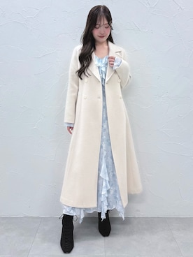 「ロングコートコーデ」｜仲田桃子さん（レディース・165cm）の秋コーディネート