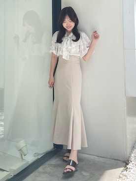 「トワルドジュイ」｜仲田桃子さん（レディース・165cm）の夏コーディネート