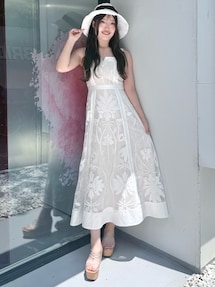 追加生産/新色追加】カットワークレースキャミワンピース