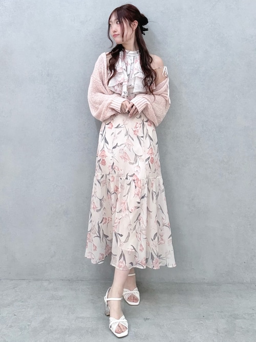マーキュリーデュオ 花柄 セットアップ MERCURYDUO（マーキュリーデュオ） ワンピース ブーケ花柄ニット