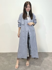 MERCURYDUO マーキュリーデュオ バックチュールトレンチ M ブルー バックチュールトレンチコート[品番：MKSW0058474]｜MERCURYDUO