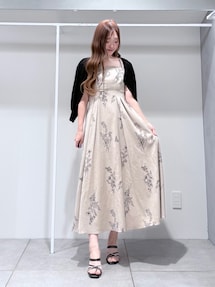 リネンライクショルダーリボンキャミワンピース｜マーキュリーデュオ