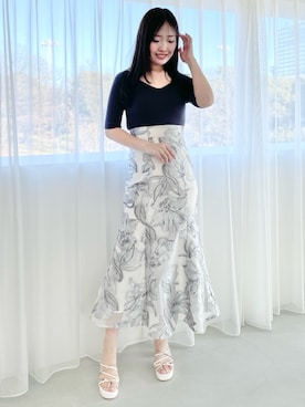 「春ワンピ」｜「アイテム（その他シューズ）」を使った、仲田桃子さん（レディース・165cm）の春コーディネート