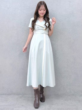 「春ワンピ」｜仲田桃子さん（レディース・165cm）の春コーディネート