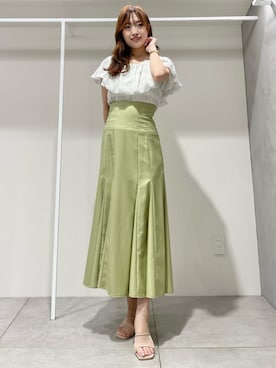 「MERCURYDUO（マーキュリーデュオ）のアイテム（キャミソール）」を使った、仲田桃子さん（レディース・165cm）の夏コーディネート