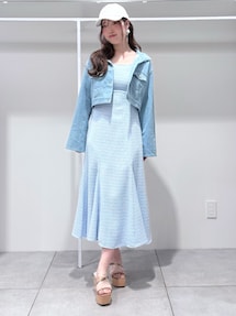 カットアウトツイードマーメイドワンピース｜マーキュリーデュオ