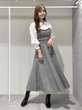 「アイテム（ワンピース、その他）」を使った、仲田桃子さん（レディース・165cm）の秋コーディネート