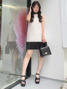 「ミニワンピース」｜仲田桃子さん（レディース・165cm）の夏コーディネート