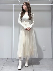 MERCURYDUO ビットニットドットチュールドッキングワンピース MERCURYDUO（マーキュリーデュオ）の「ビットニットドット