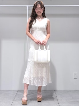 「MERCURYDUO（マーキュリーデュオ）のアイテム」を使った、仲田桃子さん（レディース・165cm）の夏コーディネート