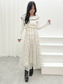 異素材ラッフルコンパクトニット　マーキュリーデュオ 異素材ラッフルコンパクトニット｜マーキュリーデュオ