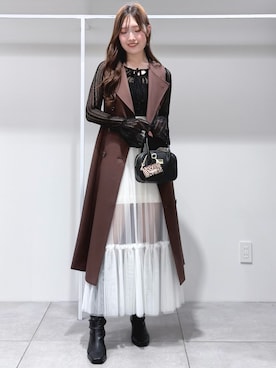 「秋」｜「アイテム（ブーツ）」を使った、仲田桃子さん（レディース・165cm）の秋コーディネート