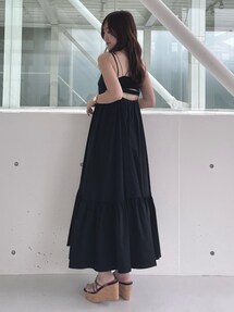 マーキュリーデュオ　バックシャンタイプライターキャミワンピース バックシャンタイプライターキャミワンピース[品番：MKSW0050720