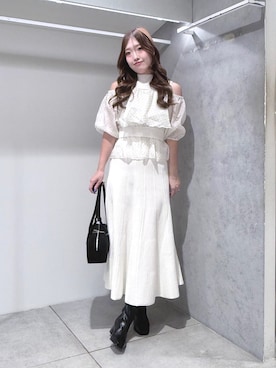 「マーキュリーデュオ(MERCURYDUO)」｜仲田桃子さん（レディース・165cm）の秋コーディネート