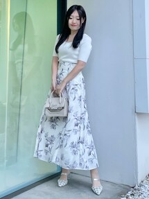 ボタニカルフラワーフレアースカート｜マーキュリーデュオ
